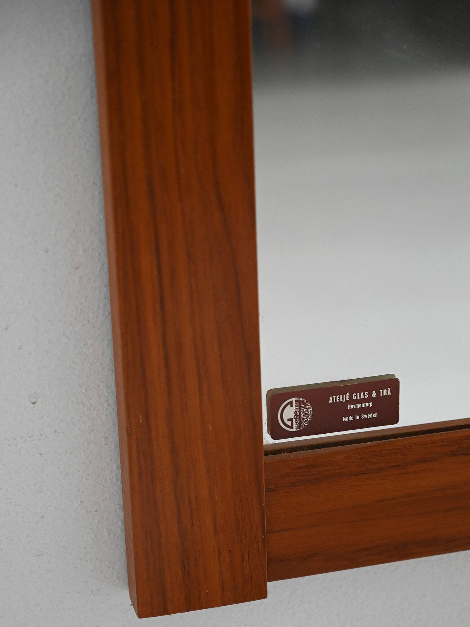 Scandinavian vintage teak mirror from 1960s