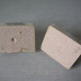 Old pair of bookends paperweight couple of birds marble spelter retro office decor