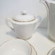 Coffee service in limoges porcelain, white and gold