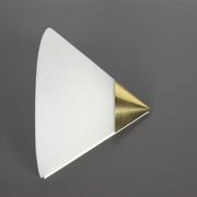 Pair of opaline glass wall lights designed by Limburg, Germany.