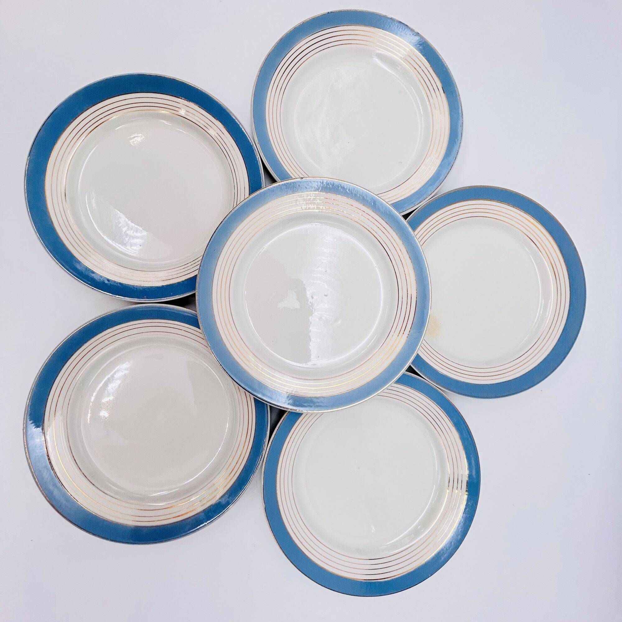 6 assiettes à dessert Lunéville KG, modèle Alma