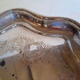 Silver metal tray 57 cm early 20th rectangle