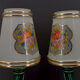 Paire de lampes en faïence verte et dorée, circa 1940