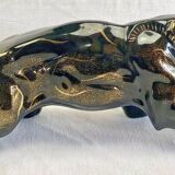 Art Deco lion statue 1930 cracked Saint Clément