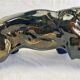Art Deco lion statue 1930 cracked Saint Clément
