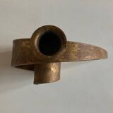 Battered iron candle holder Italian work 1970