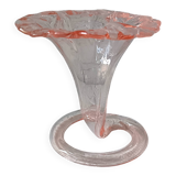 Pretty trumpet vase, in blown pink glass
