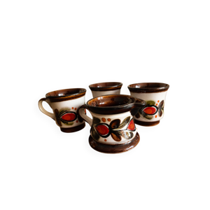 3 tasses à café et - pot