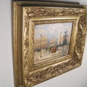 Post-impressionist painting Oil panel signed H. Wood Place Concorde PARIS