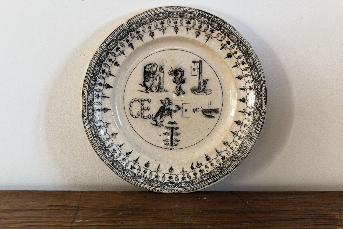 Plate talking rébus, 19th century