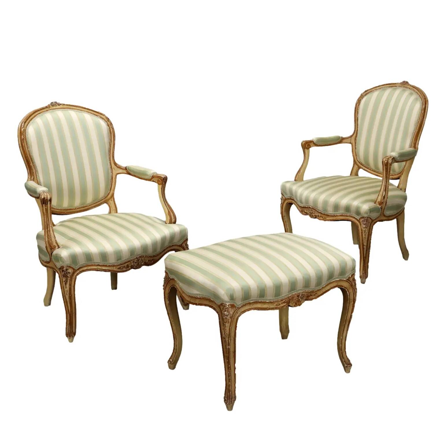 Rococo-style antique salon in wood, 20th century.