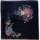 Antique Chinese carpet Art Deco handmade 94cm x 94cm 1920s