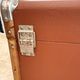 Vintage wooden and metal travel trunk