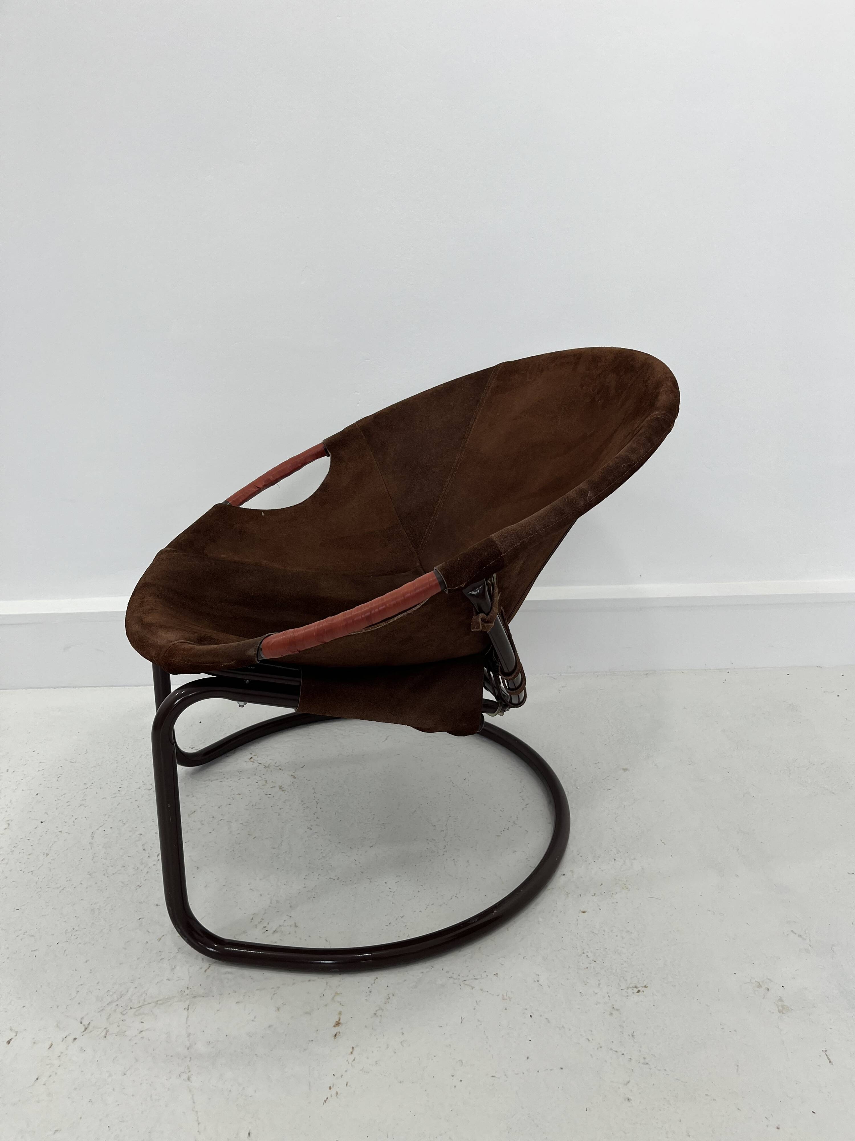 Vintage Suede Ball Chair by Lusch & Co., 1970s