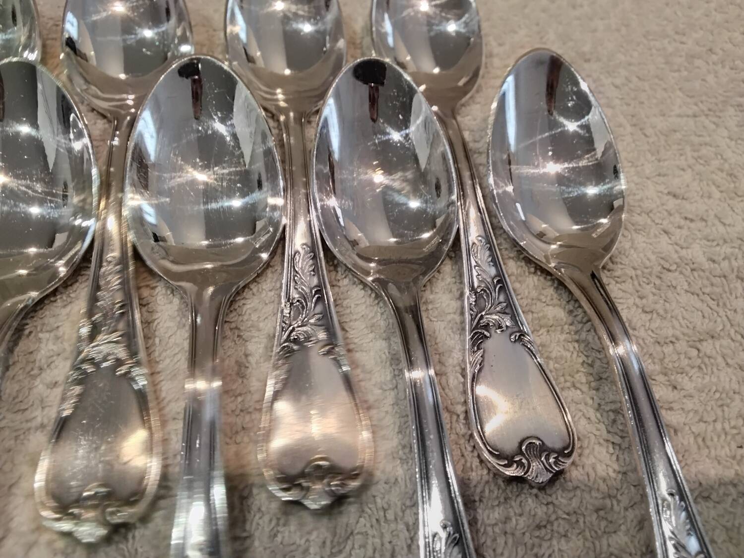 12 silver-plated metal coffee spoons Ercuis model Dubarry