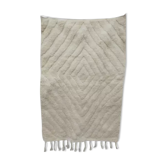 Tapis beni ouarain berbere écru tissé mains, 1m47 x 1m