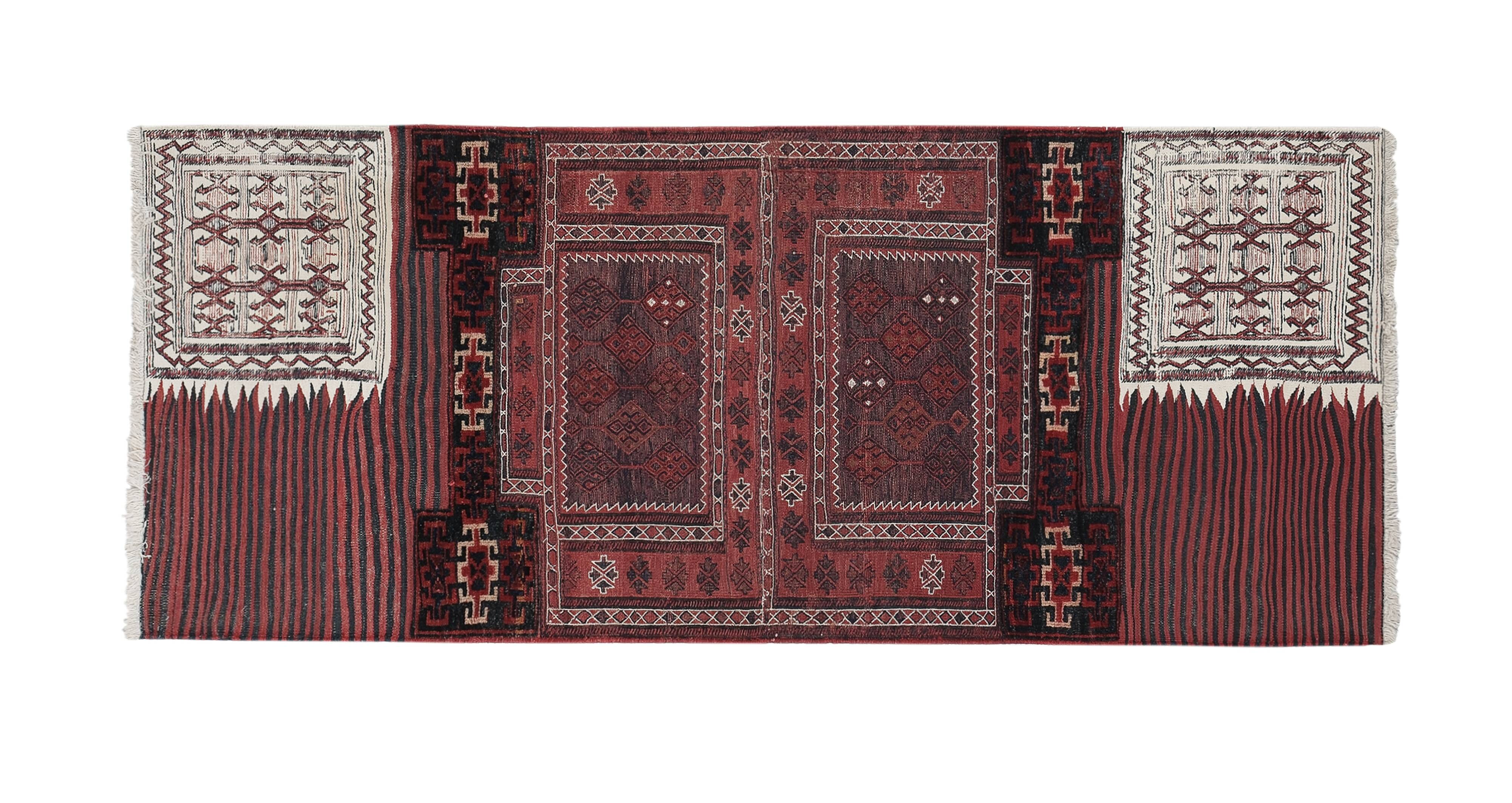 Vintage Turkish Oushak Rug Handwoven 95x235 cm
