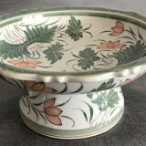 Round decorative porcelain cup hand painted floral decoration Thailand