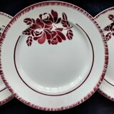 6 FB flat faience plates for Badonviller