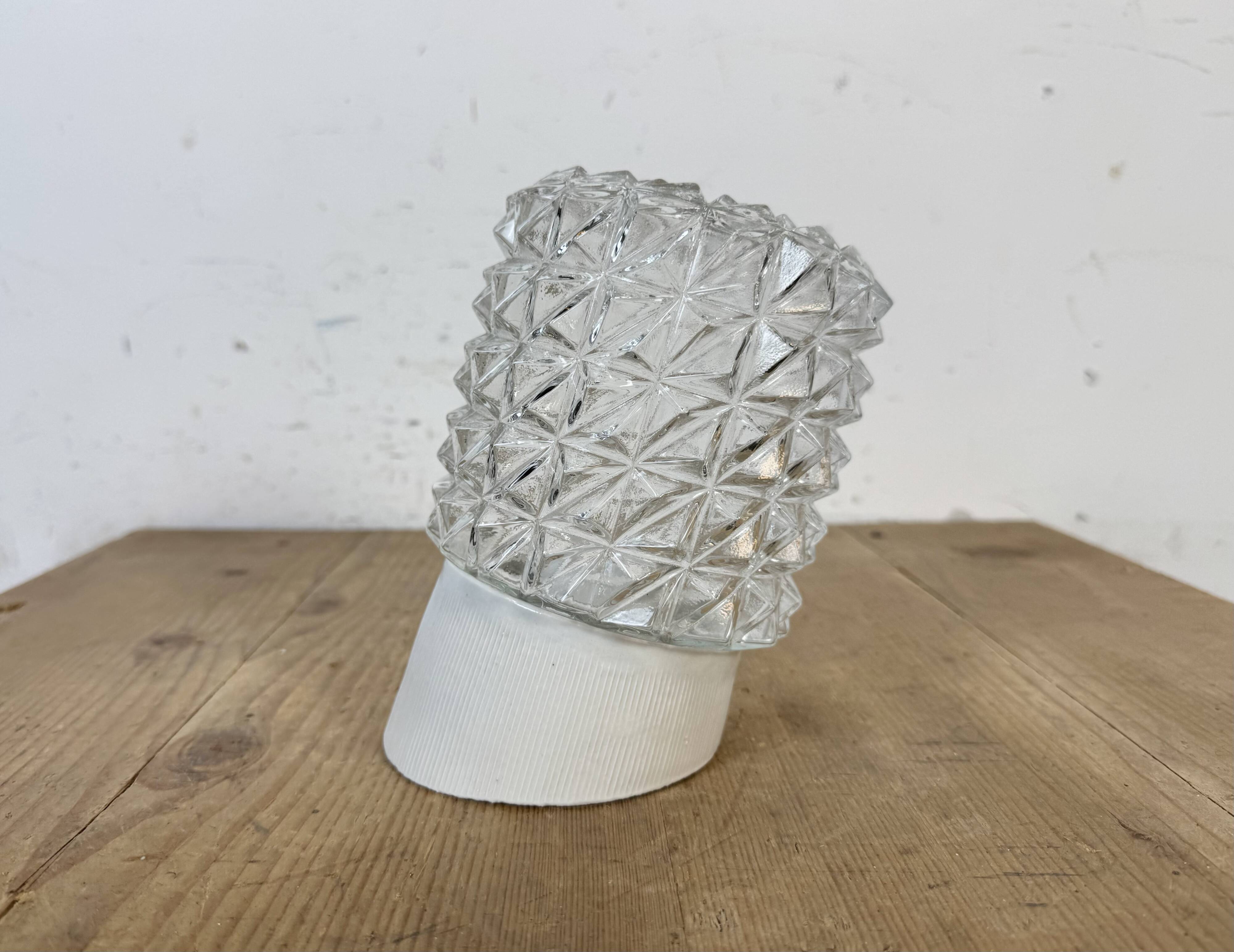 Vintage White Porcelain Wall Light, 1970s