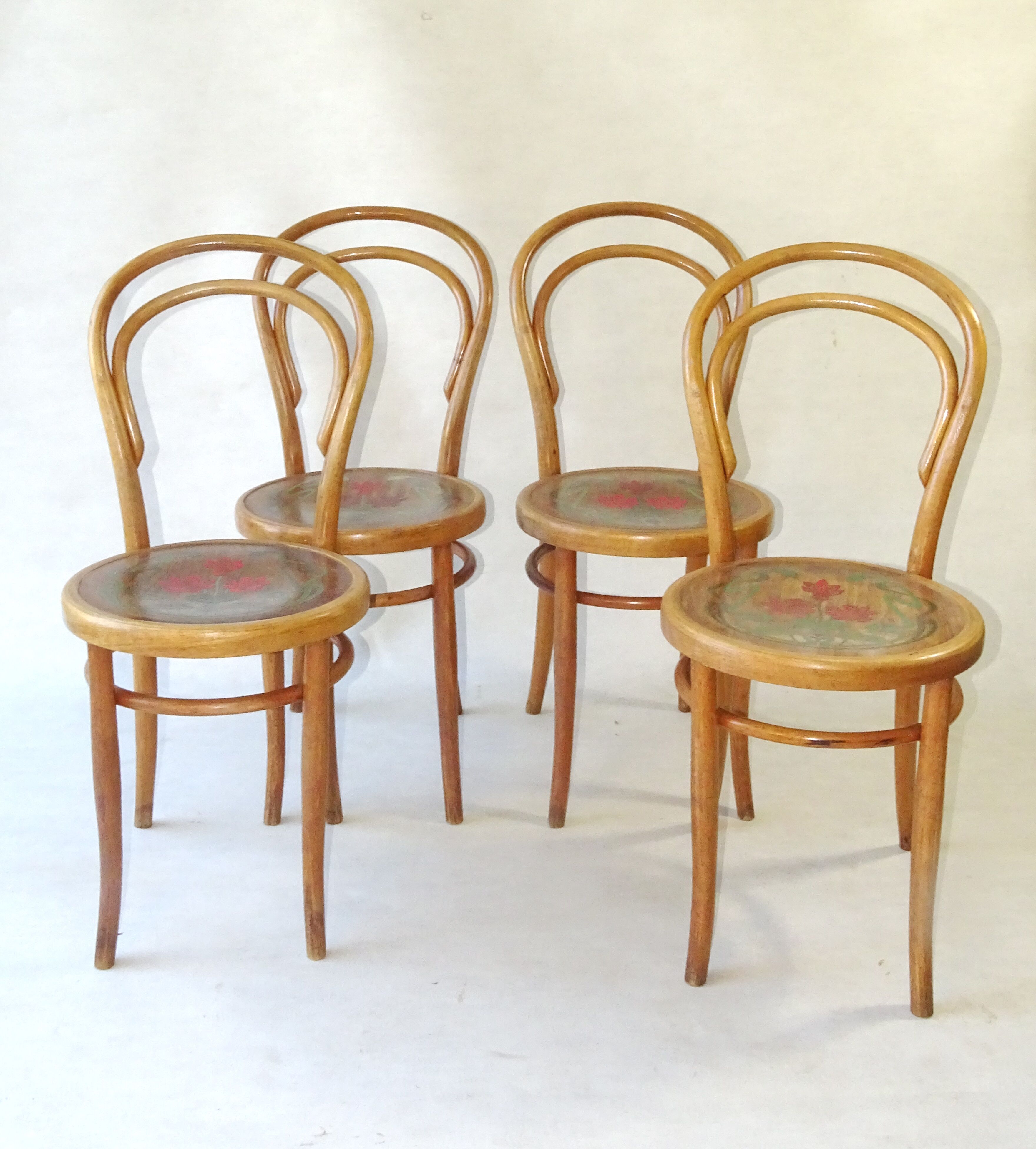 Set of 4 chairs n°14 1/2 by fiume around 1910 art nouveau revisited bistro