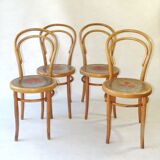 Set of 4 chairs n°14 1/2 by fiume around 1910 art nouveau revisited bistro