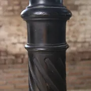 Ebonised wooden column with turned spiral shaft – Napoleon III, 19th c.