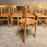 13 vintage wooden bistro chairs 1950 1960
