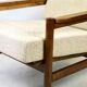 Fauteuil vintage en boucle beige, 1970
