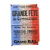 Poster "Great Gymnastics Festival" - Saint-Pierre-d'Aurillac - 1933