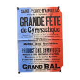 Affiche "Grande Fête de Gymnastique" - Saint-Pierre-d'Aurillac - 1933
