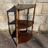 Vintage French wooden corner unit with three shelves