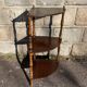 Vintage French wooden corner unit with three shelves
