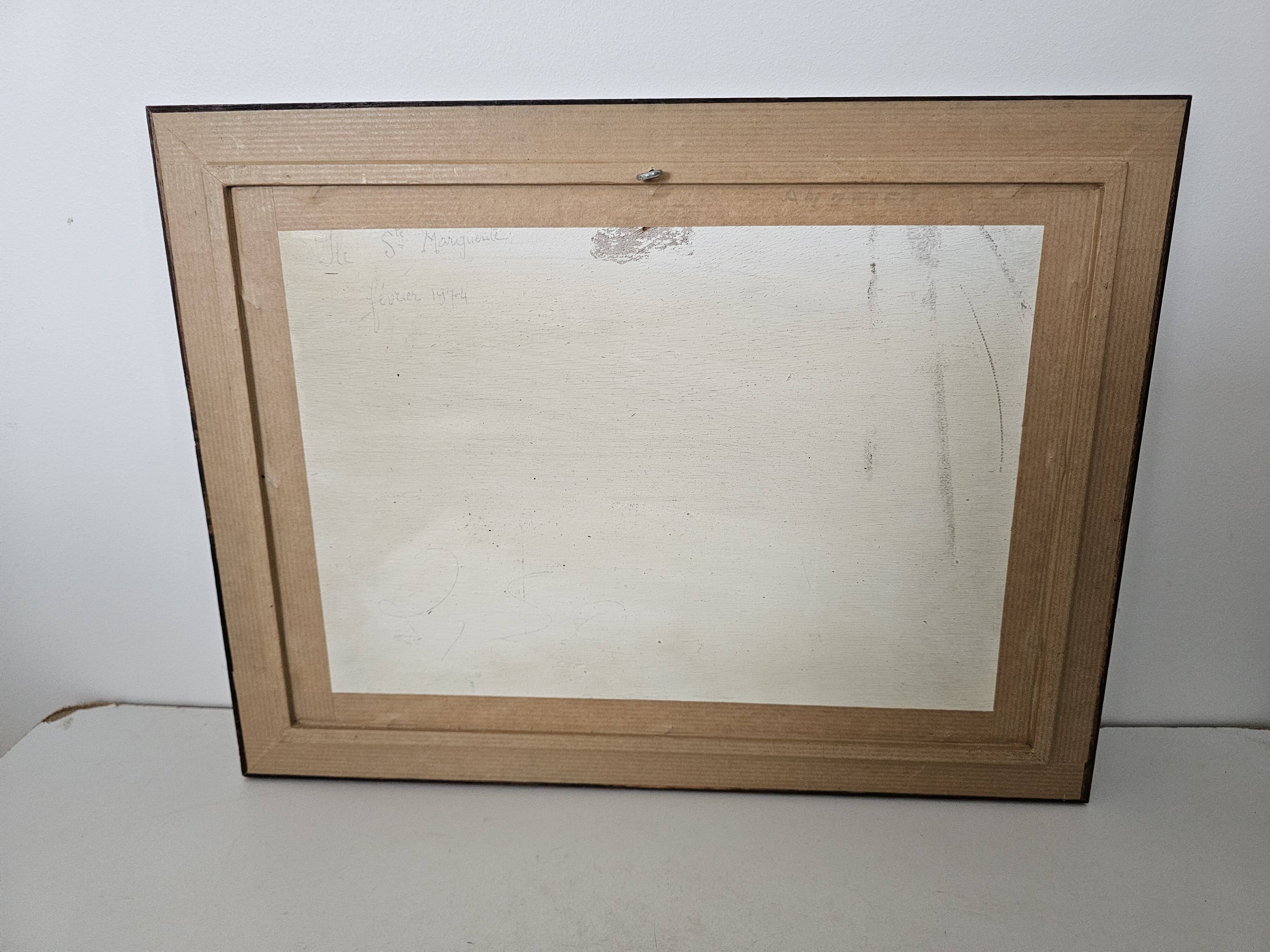 Oil painting on panel, landscape of Île Sainte-Marguerite, signed R. Manou