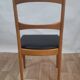 Vintage Danish teak chair – black faux leather seat (1960s)