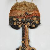 Vintage macramé wall tapestry Tree of life 1960