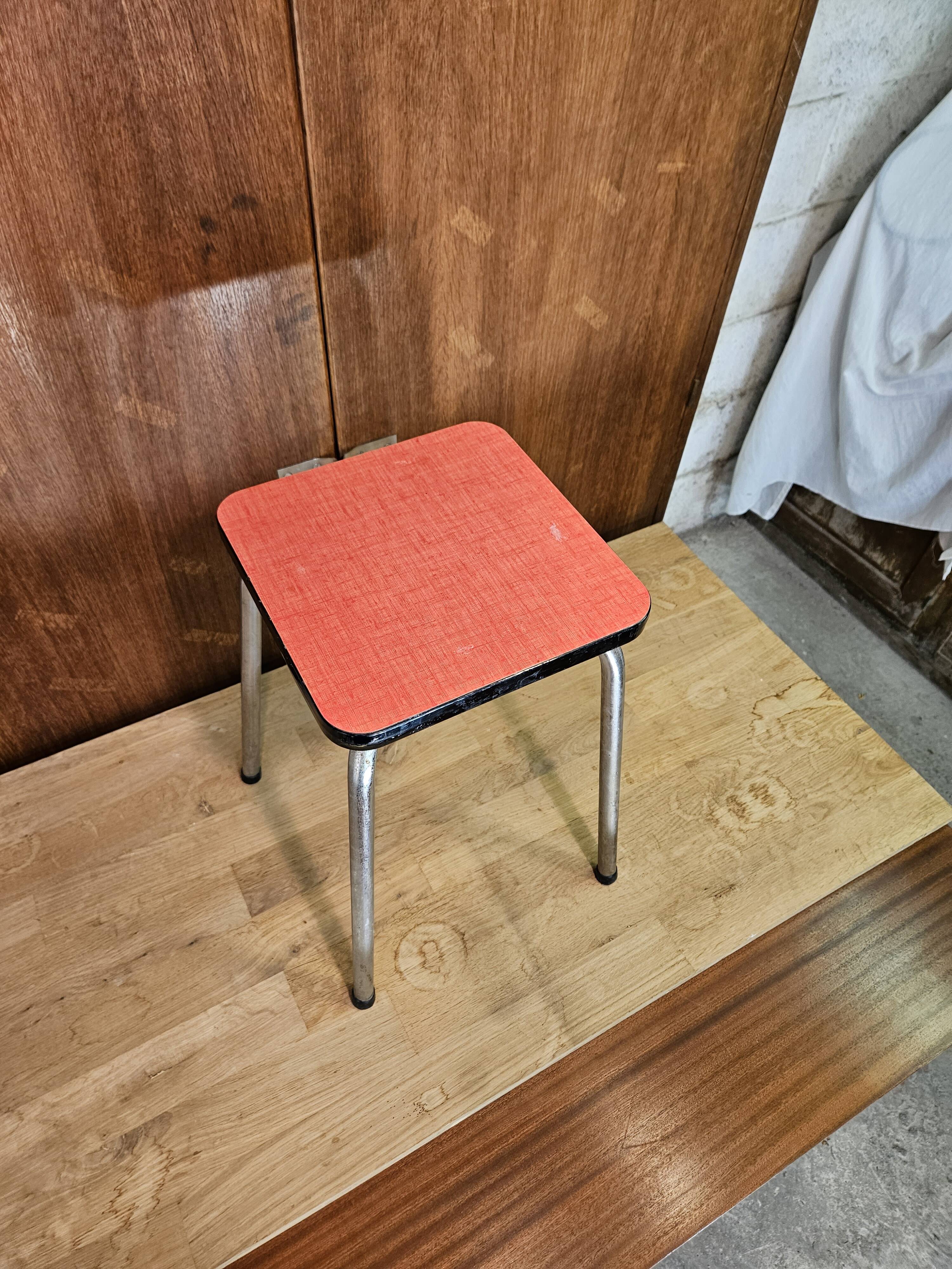 Pink formica stool 1960