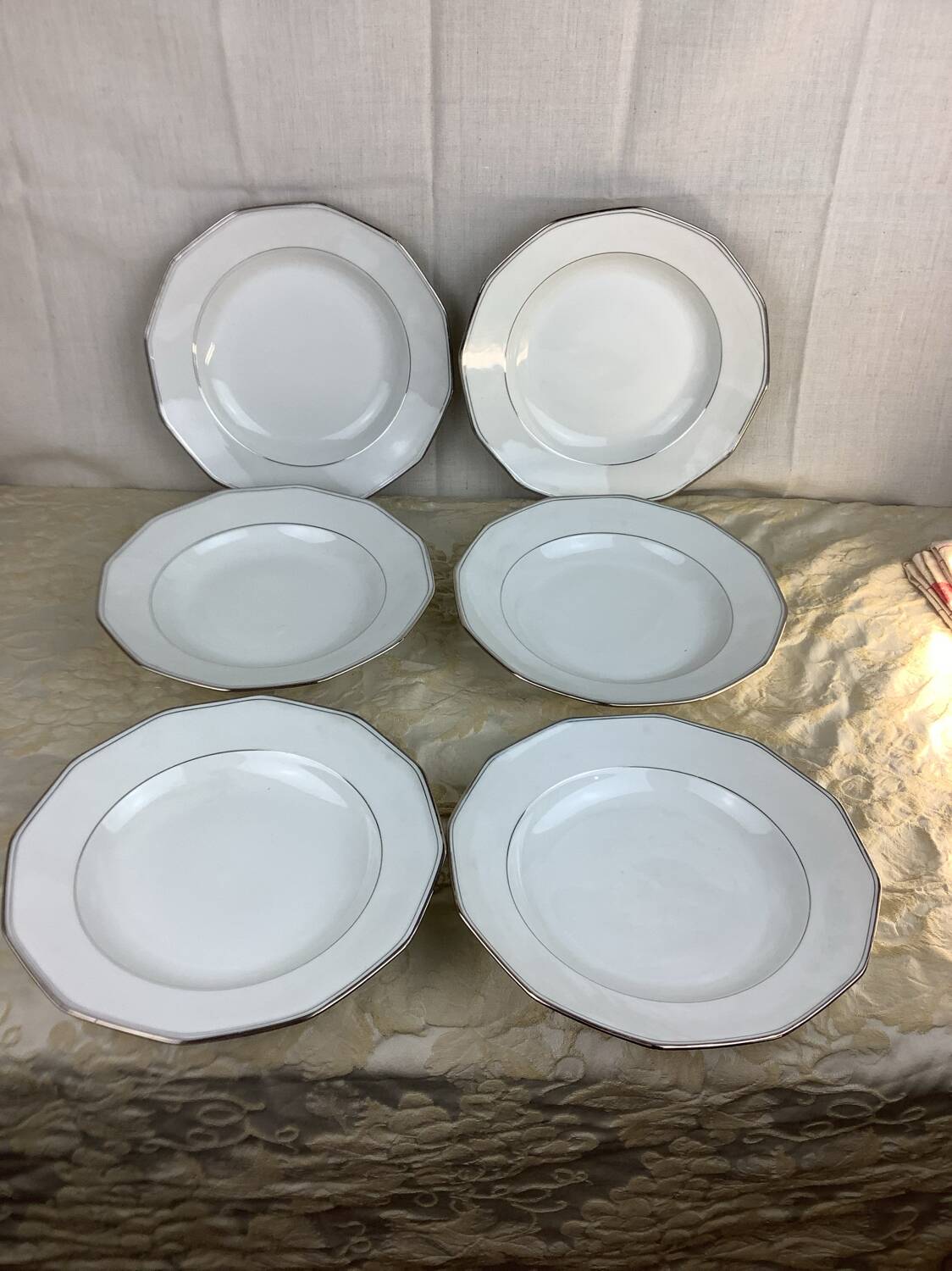 6 Deep Plates Porcelain Limoges France