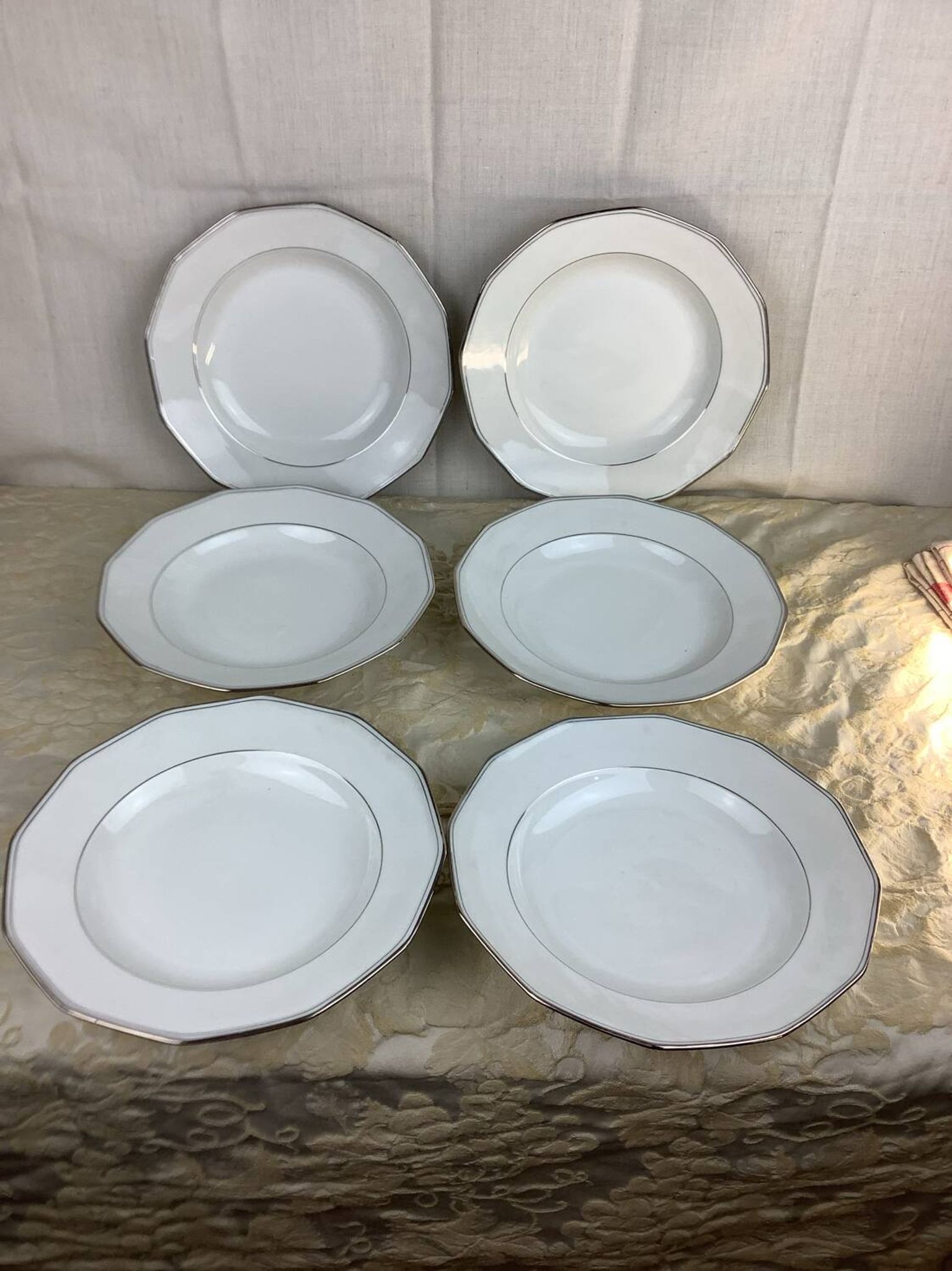 6 Deep Plates Porcelain Limoges France