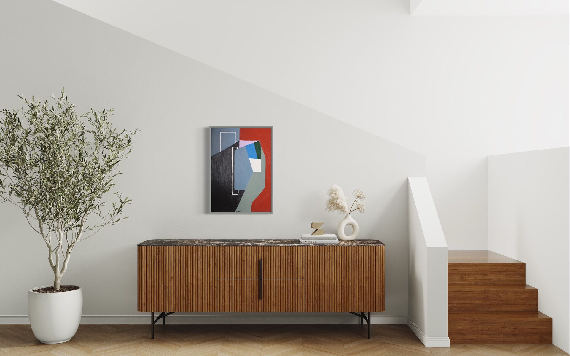 Peinture originale Perspectives rouille