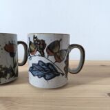 Paire de mugs en grès vernissé 1970