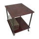 Wooden vintage table on wheels