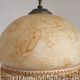 Mid Century Amber Mottled Glass Ceiling Light with Beaded Glass Fringe