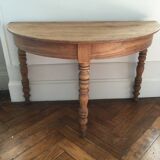 Antique half-moon wooden console