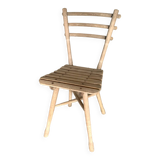 Chaise brutaliste en bois