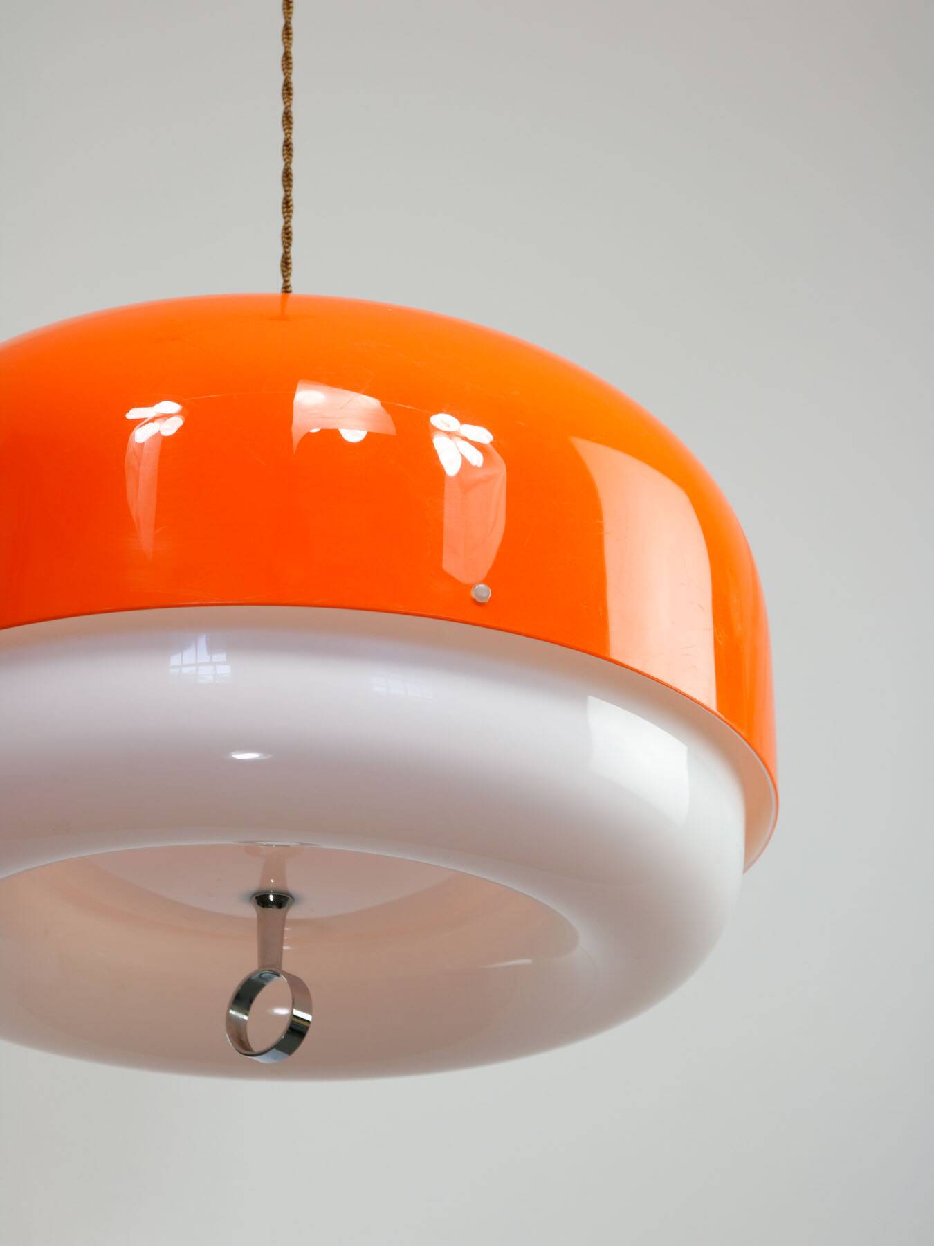 Rare XXL Orange Medusa Pendant Lamp from Guzzini, 1970s