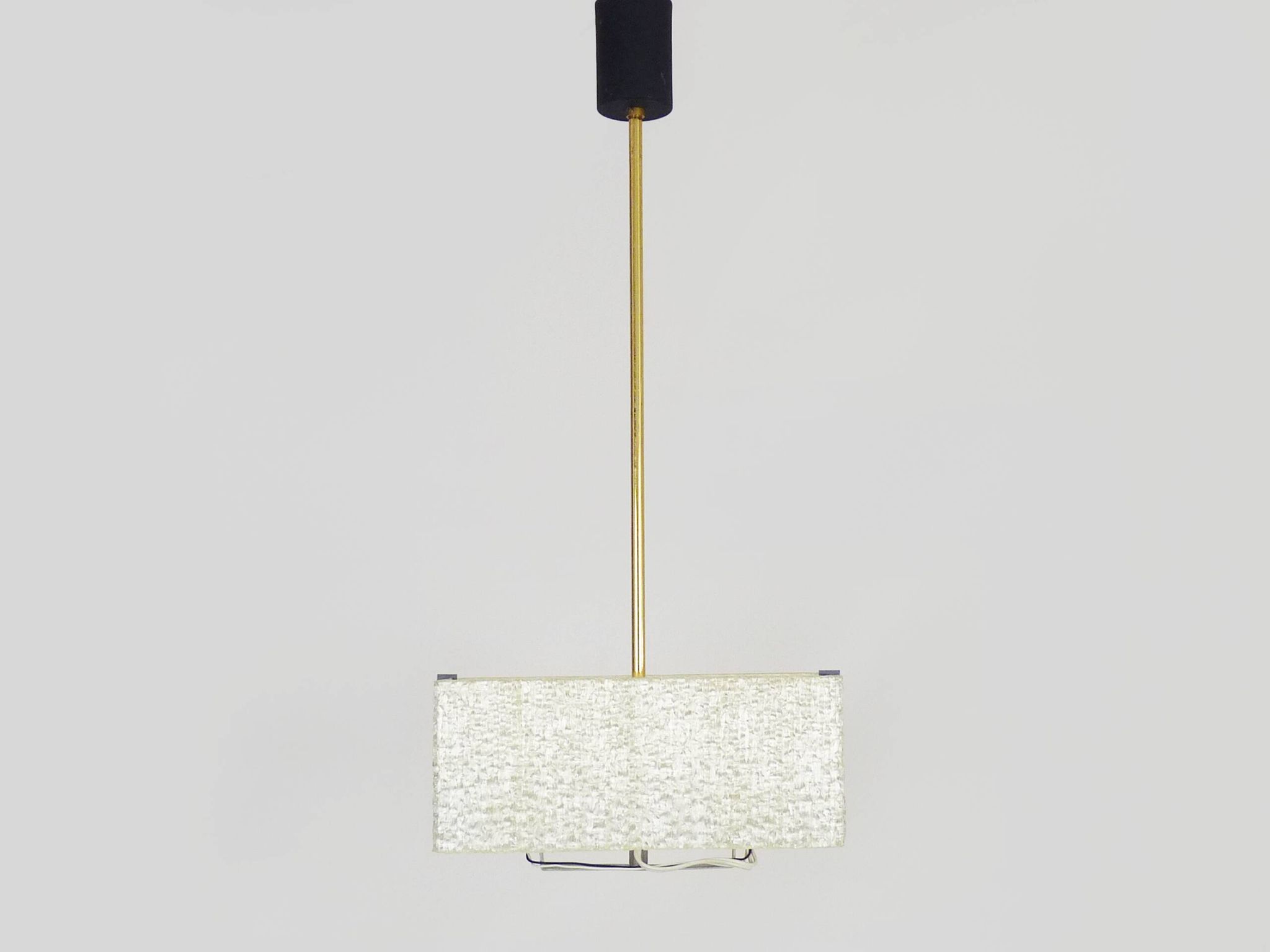 Modernist brass and perspex chandelier Maison Arlus France from the 1950s