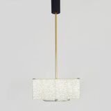 Lustre en laiton et perspex Moderniste Maison Arlus France des années 1950