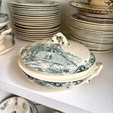 Petite soupière Salins en terre de fer, service "Delft"