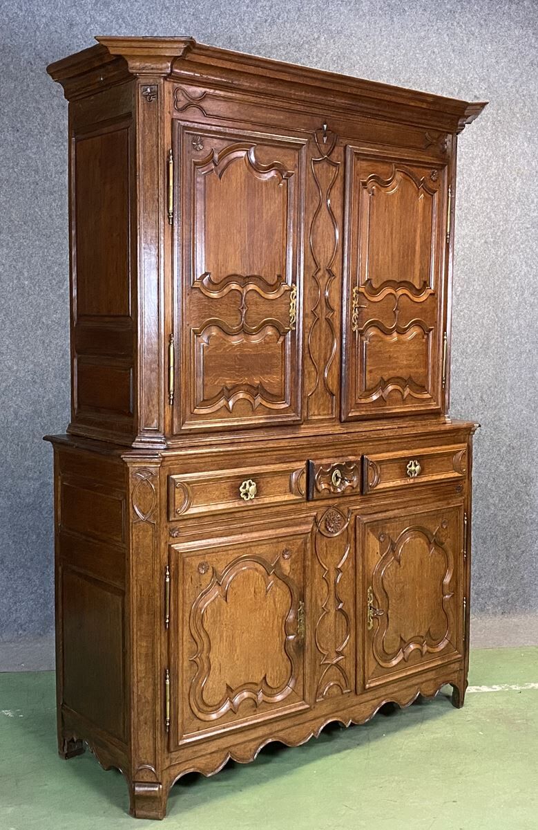 19th century 2-body sideboard in light oak